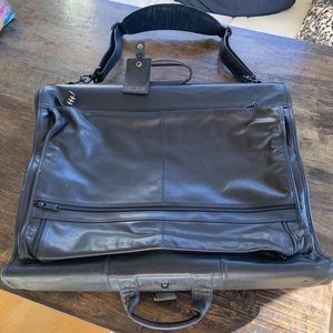 TUMI leather garment luggage carry-on travel bag